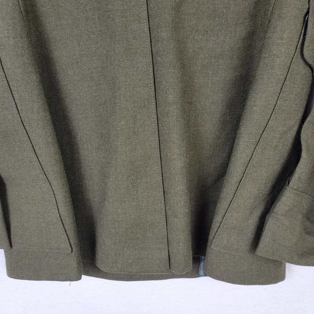 Vtg Marine Corps USMC Military Dress Coat Mens 35R Green Pockets Wool Button